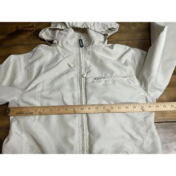 Men's Vintage TIMBERLAND Performance Waterproof Jacket Coat Beige Small/Medium - Picture 5 of 10